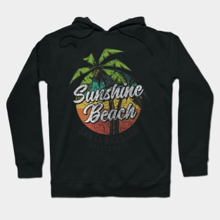 Santa Barbara California Beach summer palm tree surfing distressed grunge Hoodie